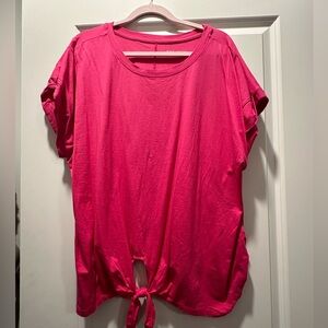 Ava and Viv 2X hot pink tie shirt